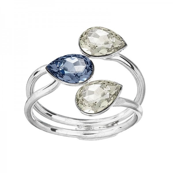 Bague Trois poires Bleu Denim Cristal SWAROVSKI