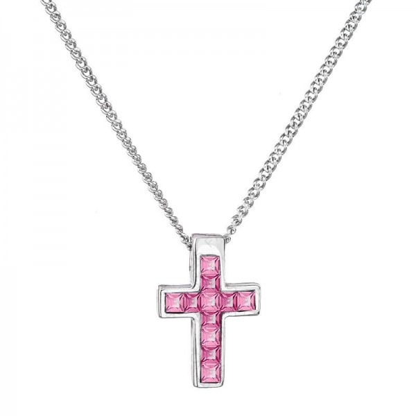 Collier Petite Croix Rose SWAROVSKI
