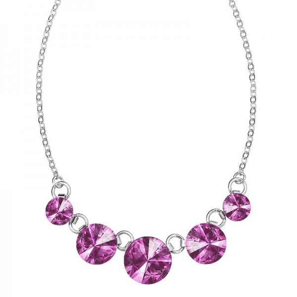 Collier Rivoli x5 Fuchsia Elements Swarovski