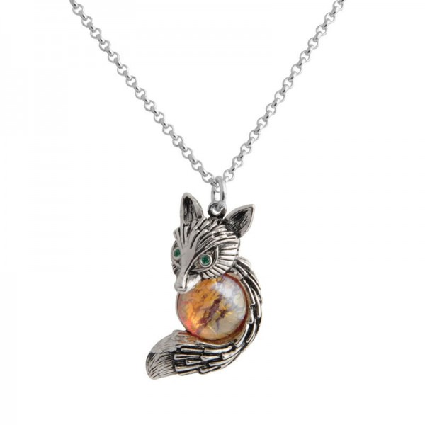 Collier Renard Opale Rouge