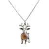 Collier Cerf Opale Marron