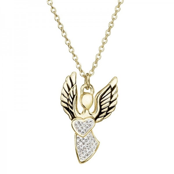 Collier Ange d'amour Cristal dore