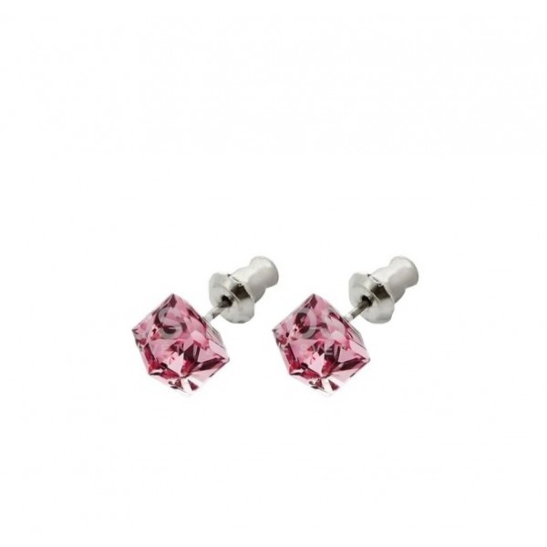 Boucles d'oreilles Cube rose clair elements Swarovski