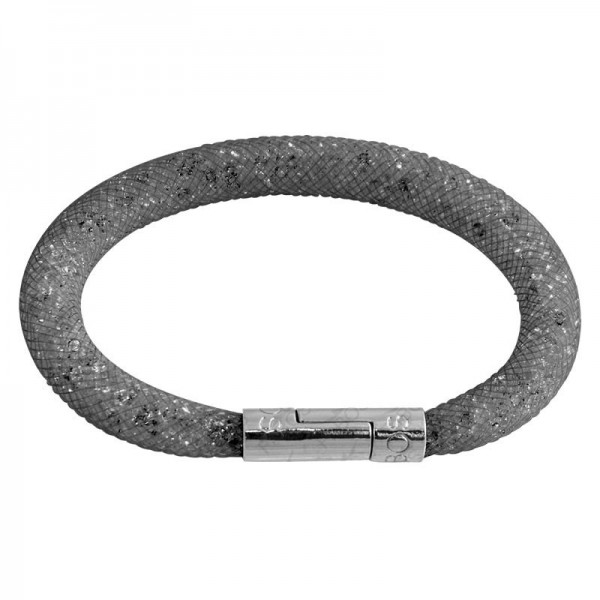 Bracelet tube Cristal noir 19 cm
