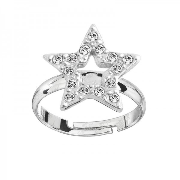 Bague etoile avec chatons en cristal SWAROVSKI