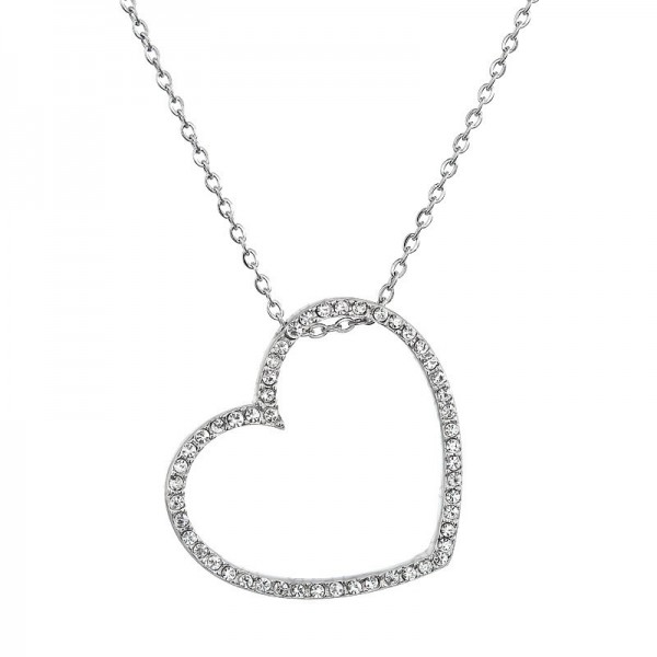 COLLIER COEUR CONTOUR CRYSTAL