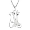 COLLIER DEUX CHATS CRISTAL SWAROVSKI
