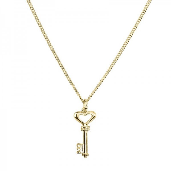 COLLIER CLE PETIT PLAQUE OR 24cts