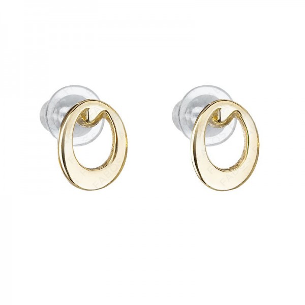 Boucles d'oreilles ovales en Plaque Or