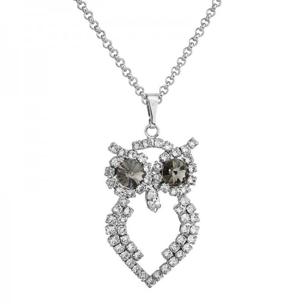 Collier hibou Diamant Noir SWAROVKI