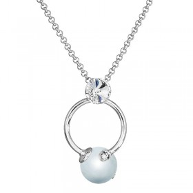 Collier Perle dans un cercle Bleu Pastel SWAROVSKI