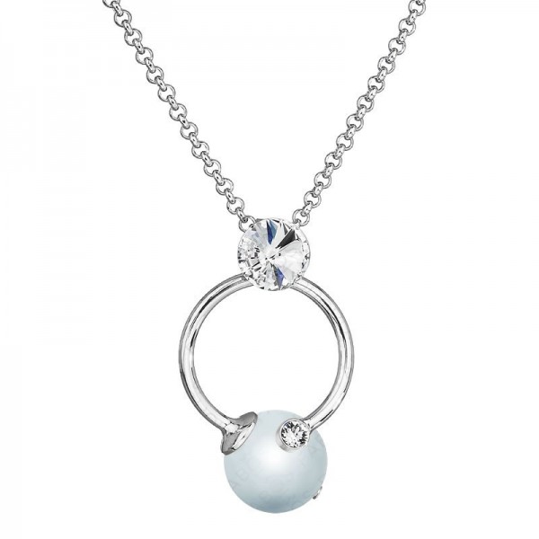 Collier Perle dans un cercle Bleu Pastel SWAROVSKI