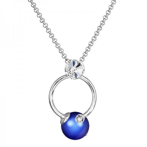 Collier Perle dans un cercle Iridescent Blue Noir SWAROVSKI