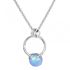 Collier Perle dans un Cercle Iridescent SWAROVSKI Bleu