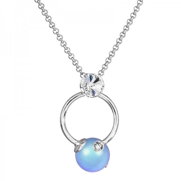 Collier Perle dans un Cercle Iridescent SWAROVSKI Bleu
