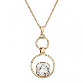 Collier Style Anneaux Plaque Or Cristal SWAROVSKI