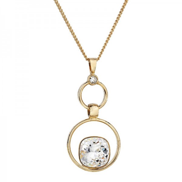 Collier Style Anneaux Plaque Or Cristal SWAROVSKI