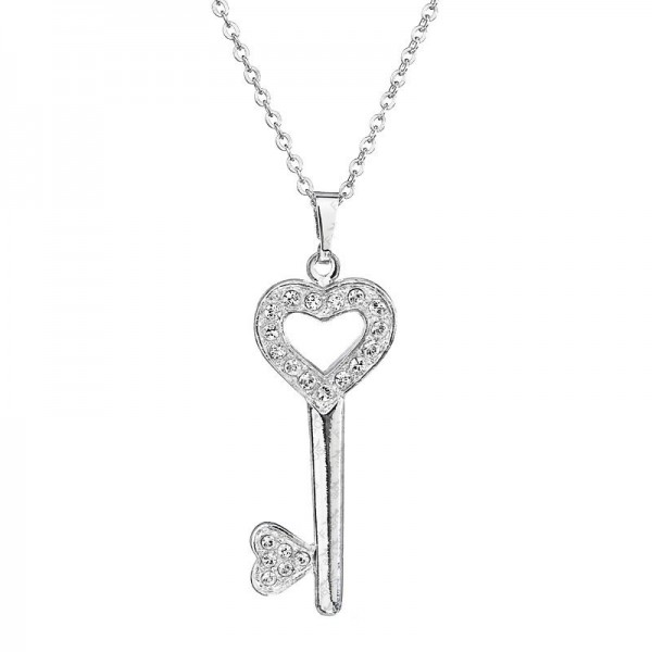 Collier cle avec chatons Cristal SWAROVSKI