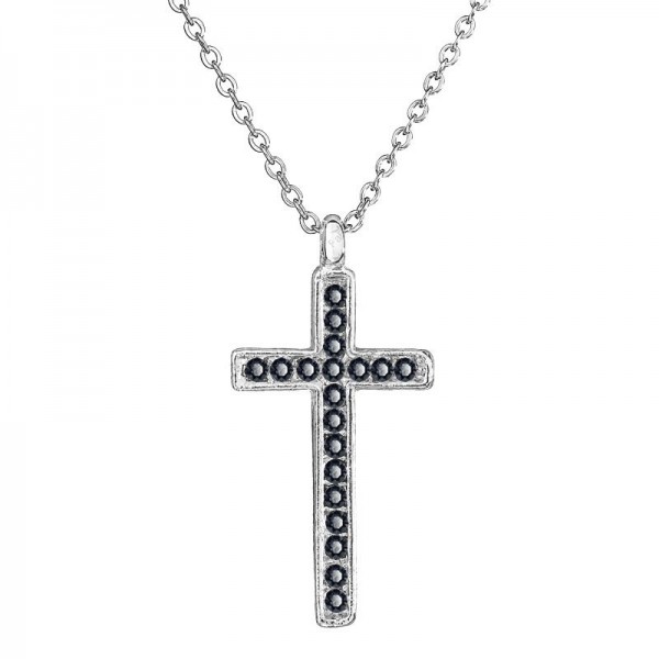 Collier croix SWAROVSKI graphite
