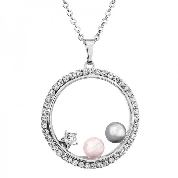 Collier Cercle avec perles Gris, Rose SWAROVSKI