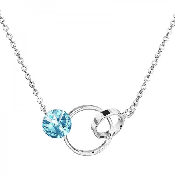 Collier Rivoli avec Anneaux SWAROVSKI Aigue-Marine