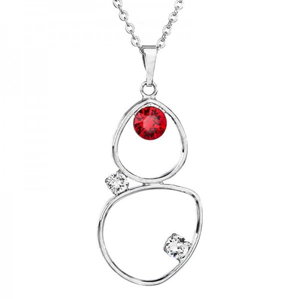 Collier Petite Larme avec Chatons SWAROVSKI Ecarlates