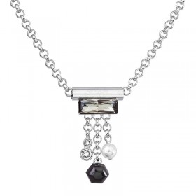 Collier Tube avec passementerie SWAROVSKI Diamant Noir