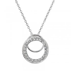 Collier Cercles Entrelaces Petit Cristal