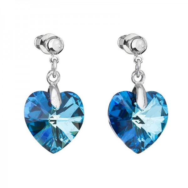 Boucles d'oreilles Coeur Brillant Bleu Bermudes SWAROVSKI