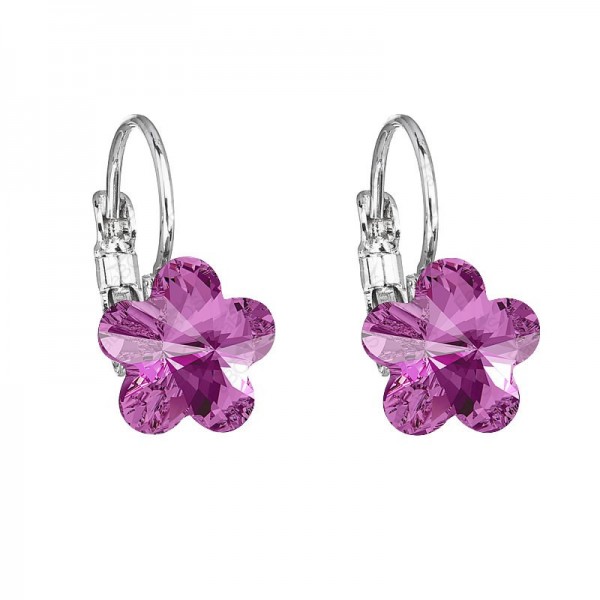 Boucles d'Oreilles Fleur 1 Fuschsia