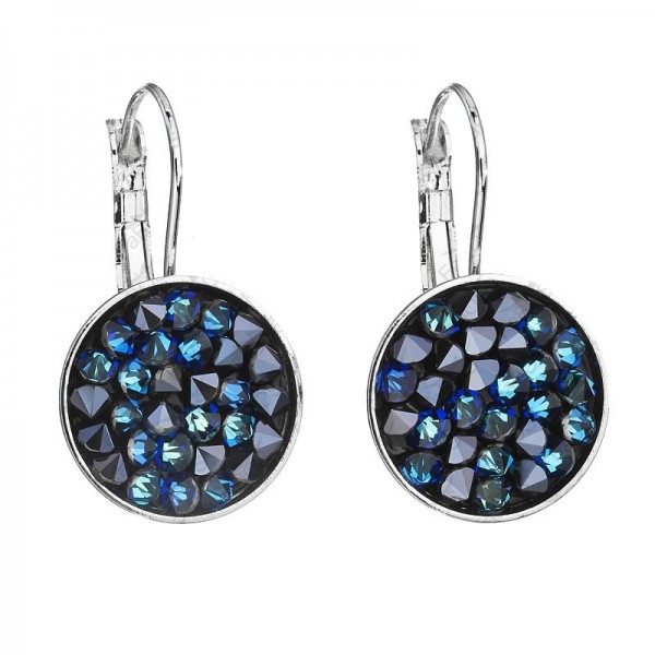 Boucles d'oreilles cristal de roche Bleu Bermudes  cristal SWAROVSKI