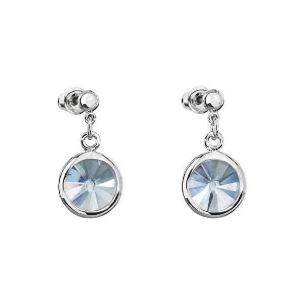 Boucles d'oreilles Rivoli encadrees d'Aigue-marine SWAROVSKI