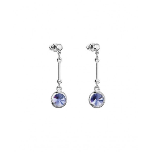 Boucles d'oreilles Rivoli Tanzanite sur tige Swarovski Elements