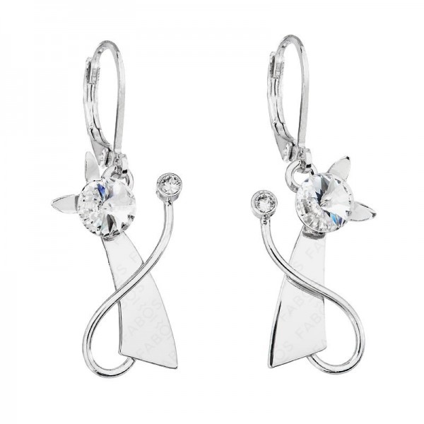 Boucles d'oreilles Deux chats Cristal SWAROVSKI