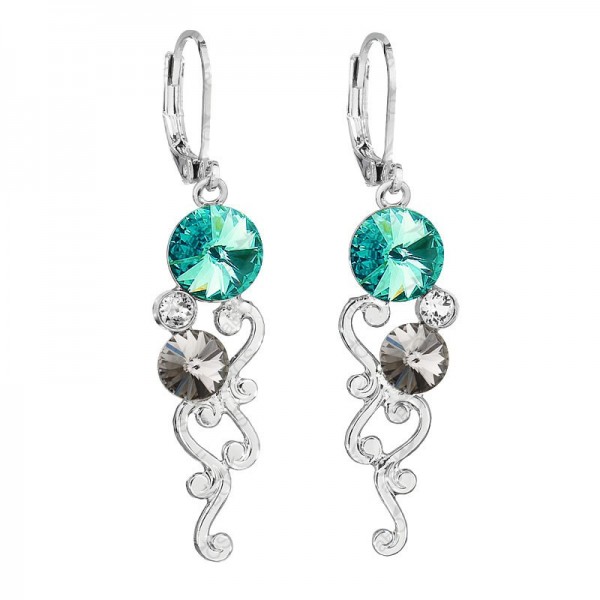 Boucles d'oreilles liane avec rivoli turquoise clair SWAROVSKI