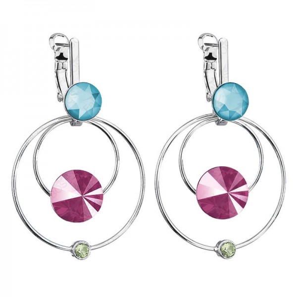 Boucles d'oreilles Deux Anneaux avec rivoli Rose SWAROVSKI