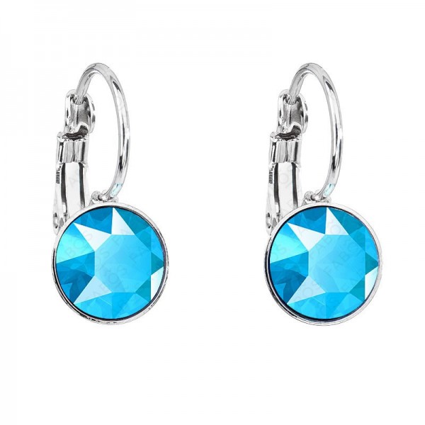 Boucles d'oreilles Rivoli rabat 8 Cristal Bleu Azur SWAROVSKI