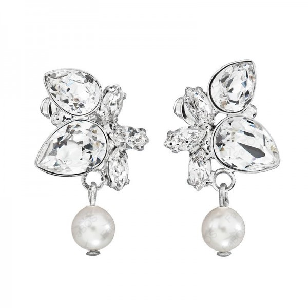 Boucles d'oreilles poire et navety avec perle en cristal SWAROVSKI
