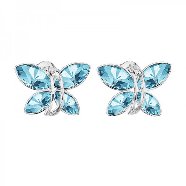 Boucles d'oreilles papillon SWAROVSKI aigue-marine