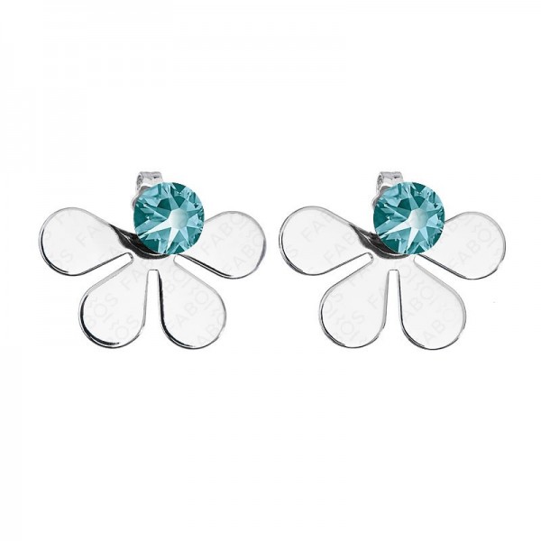 Boucles d'oreilles Half Summer Flower Bleu SWAROVSKI