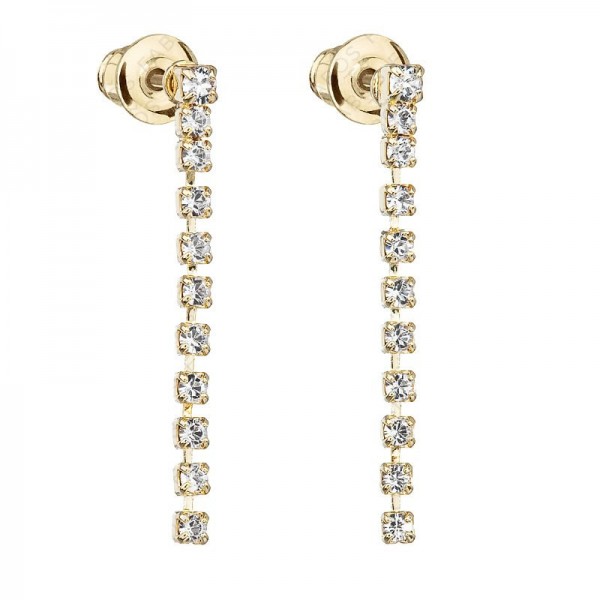 Boucles d'oreilles pendantes avec chatons plaque or Cristal SWAROVSKI