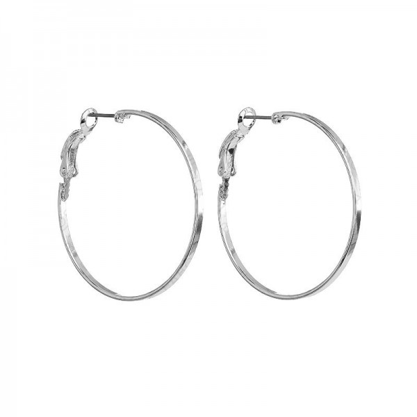 Boucles d'oreilles Cercles 4cm plaque rhodium