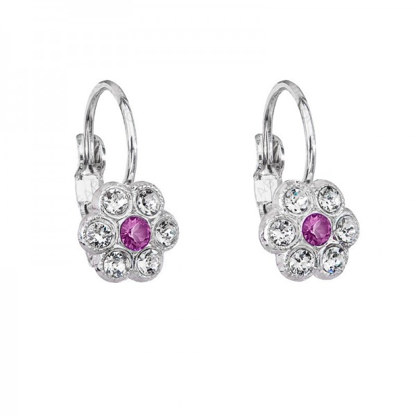 Boucles d'Oreilles Fleur 2 Fuchsia SWAROVSKI