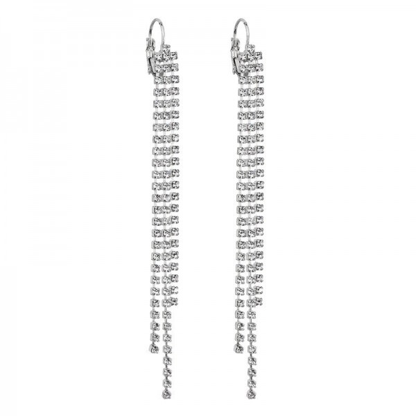 Boucles d'oreilles Strass pompons Cristal