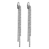 Boucles d'oreilles Strass pompons Cristal fonce