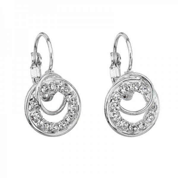 Boucles d'oreilles Cercles entrelaces petit crochet Cristal