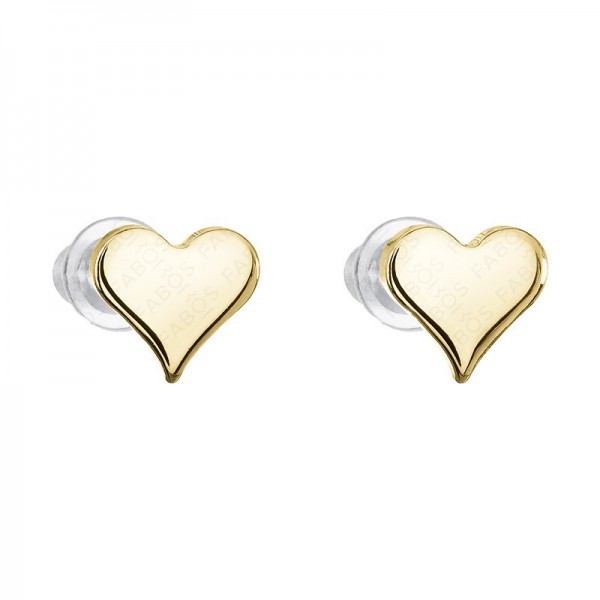 Boucles d'oreilles coeur plat Placage Or