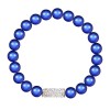 Bracelet extensible perles SWAROVSKI Bleu Fonce