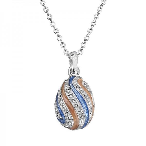 Collier OEuf Rayures Cristal SWAROVSKI