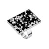 Bague rock rectangle en cristaux de rocailles jet noir SWAROVSKi